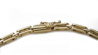 Vintage 18ct Yellow Gold Chain Necklace with Diamonds; set with 0.38cts round brilliant-cut diamonds in a geometric design. Circa 1970s