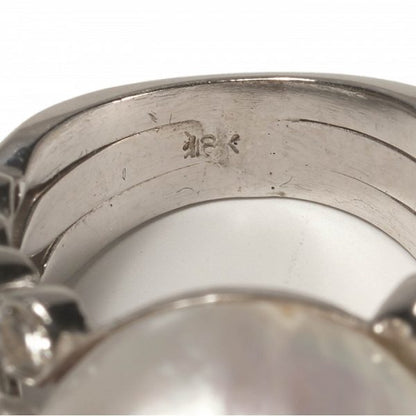 Vintage Baroque Mabe Pearl and Diamond Cocktail Ring, Circa 1990