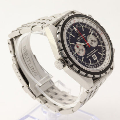 Breitling Chrono-Matic 44mm Automatic Chronograph, black dial, rotating bezel, sapphire crystal, chronograph and date functions, on a stainless steel bracelet with fold-over clasp, with original Breitling papers.