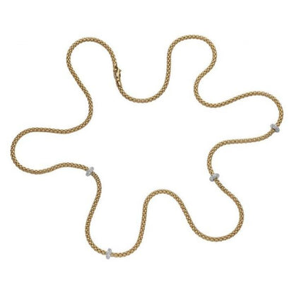 Fope Prima 18ct Yellow Gold Necklace with Diamond Set Rondels, 1.44 carats, Model 745 BBR 100