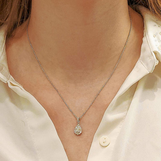 Pear Cut Diamond Cluster Drop Pendant