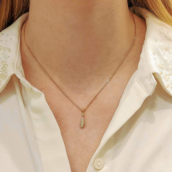 Diamond Drop Pendant Necklace in 18ct Rose Gold