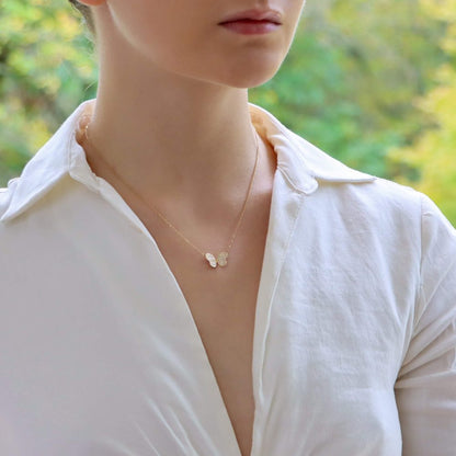 Diamond Butterfly Pendant Necklace