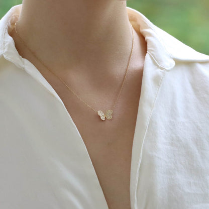 Diamond Butterfly Pendant Necklace