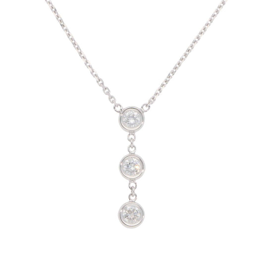 Contemporary Diamond Drop Pendant Necklace In 14 Carat White Gold