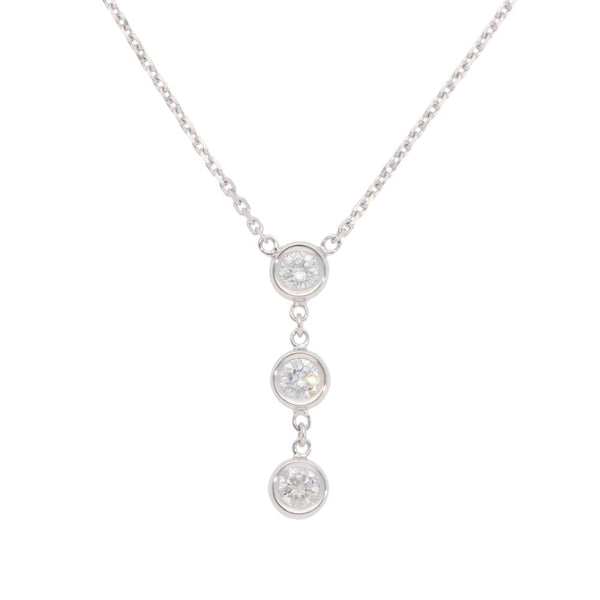Contemporary Diamond Drop Pendant Necklace In 14 Carat White Gold