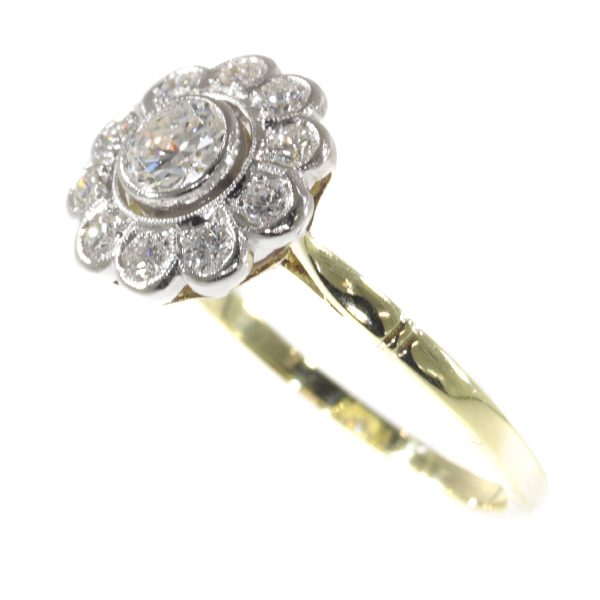 vintage Fifties brilliant cut diamond cluster engagement ring