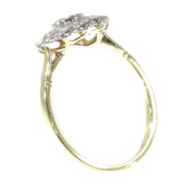 vintage Fifties brilliant cut diamond cluster engagement ring