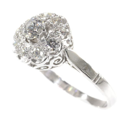 Vintage Fifties Brilliant Cut Diamond Platinum Engagement Ring