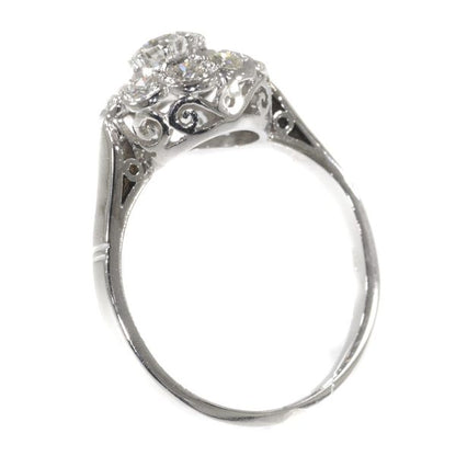Vintage Fifties Brilliant Cut Diamond Platinum Engagement Ring