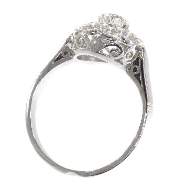 Vintage Fifties Brilliant Cut Diamond Platinum Engagement Ring