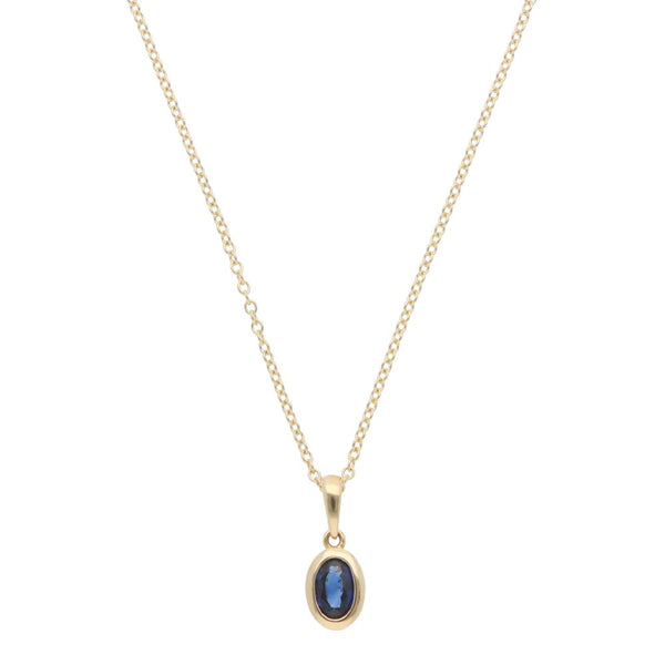 Contemporary Sapphire Pendant Necklace In 18 Carat Yellow Gold
