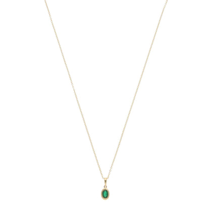 Contemporary Emerald Pendant Necklace in Yellow Gold