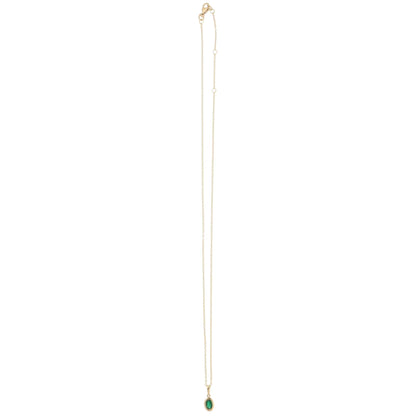Contemporary Emerald Pendant Necklace in Yellow Gold