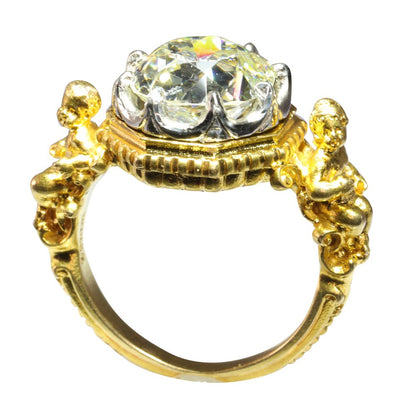 Victorian Wiese 4.86 Carat Diamond Ring In 18 Carat Yellow Gold And Platinum