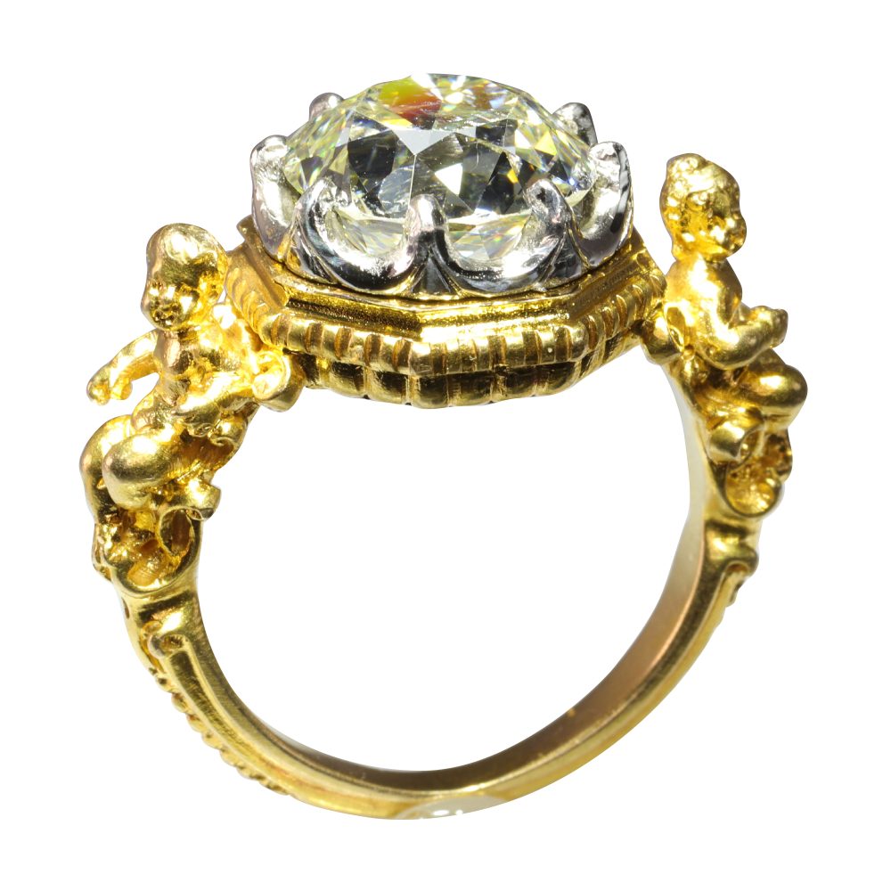 Victorian Wiese 4.86 Carat Diamond Ring In 18 Carat Yellow Gold And Platinum