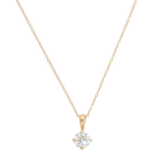 Contemporary Diamond Solitaire Pendant/Necklace In 18 Carat Yellow Gold