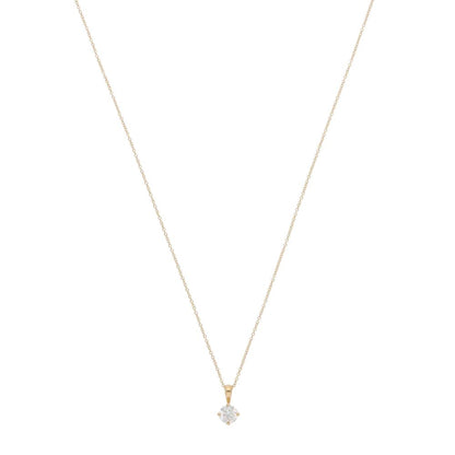 Contemporary GIA Certified Diamond Solitaire Necklace In 18 Carat Yellow Gold