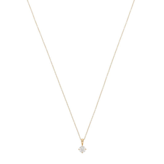 Contemporary GIA Certified Diamond Solitaire Necklace In 18 Carat Yellow Gold