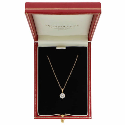 Contemporary GIA Certified Diamond Solitaire Necklace In 18 Carat Yellow Gold