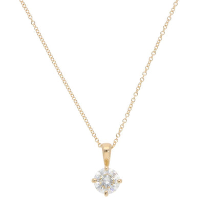 Contemporary GIA Certified Diamond Solitaire Necklace In 18 Carat Yellow Gold