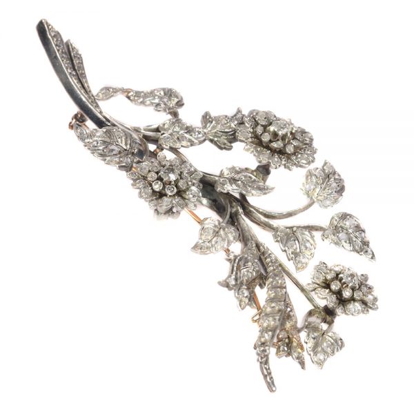 Antique French Victorian Diamond Branch Brooch