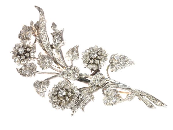Antique French Victorian Diamond Branch Brooch