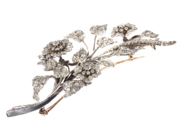 Antique French Victorian Diamond Branch Brooch