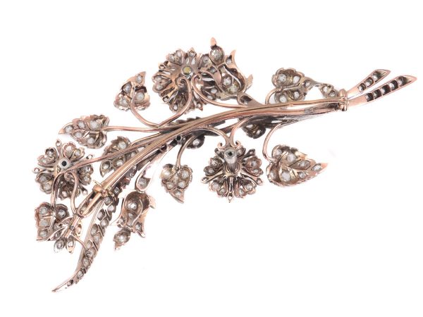 Antique French Victorian Diamond Branch Brooch
