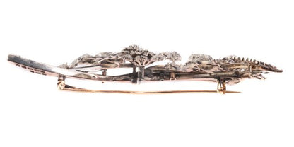 Antique French Victorian Diamond Branch Brooch
