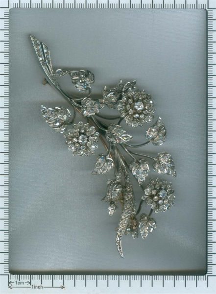 Antique French Victorian Diamond Branch Brooch