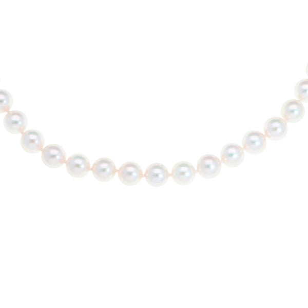 Akoya pearl necklace with a vintage Art Deco diamond clasp.