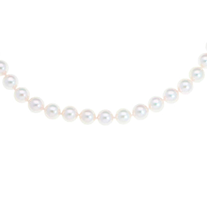 Akoya Pearl Strand Necklace With Vintage Art Deco Diamond Clasp