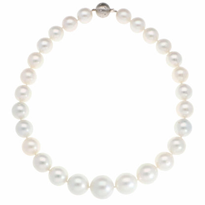 South Sea pearl necklace with white gold clasp and diamonds.