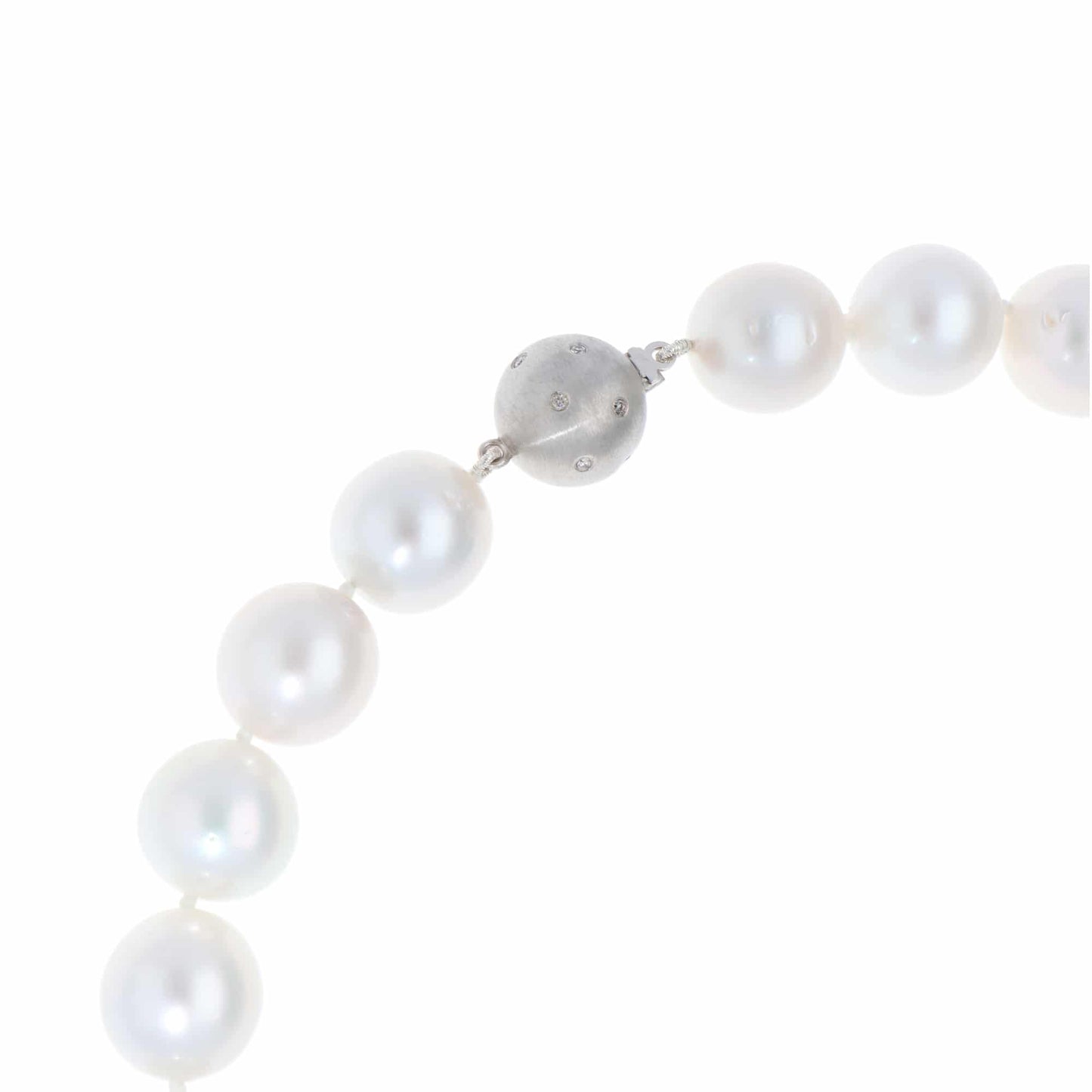 South Sea Pearl Strand Necklace With White Gold Diamond Clasp