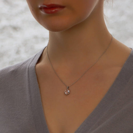 3.10ct Kite Cut Morganite Pendant