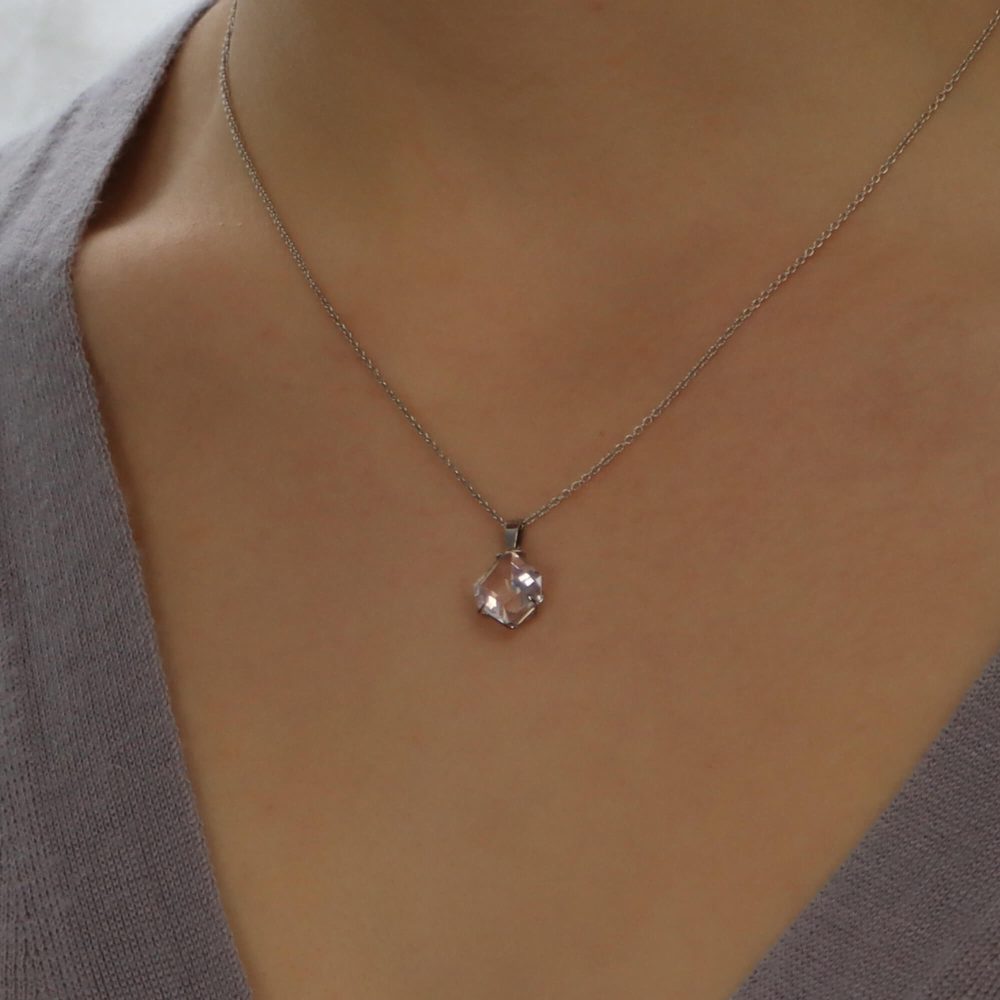 3.10ct Kite Cut Morganite Pendant