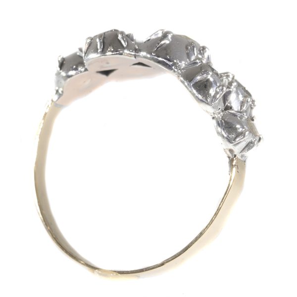 Antique Victorian Rose Cut Diamond Ring, 18ct Gold and Silver