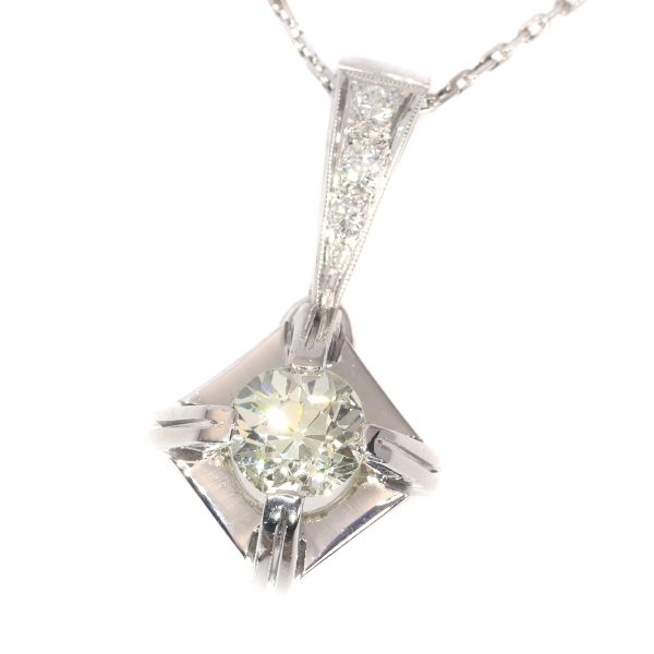 Vintage Fifties 1.86ct Lemon Yellow Diamond Pendant