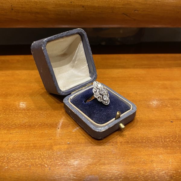 Vintage diamond dress ring Long Dinner Cocktail ring