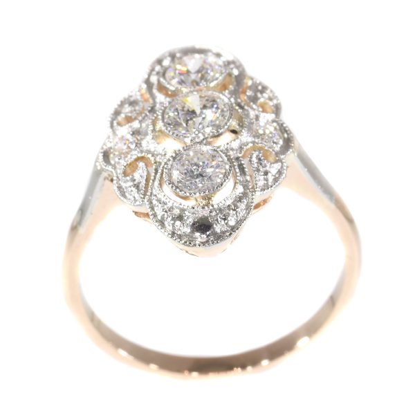 Vintage diamond dress ring Long Dinner Cocktail ring