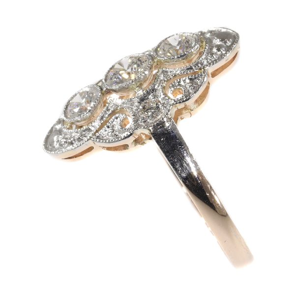 Vintage diamond dress ring Long Dinner Cocktail ring
