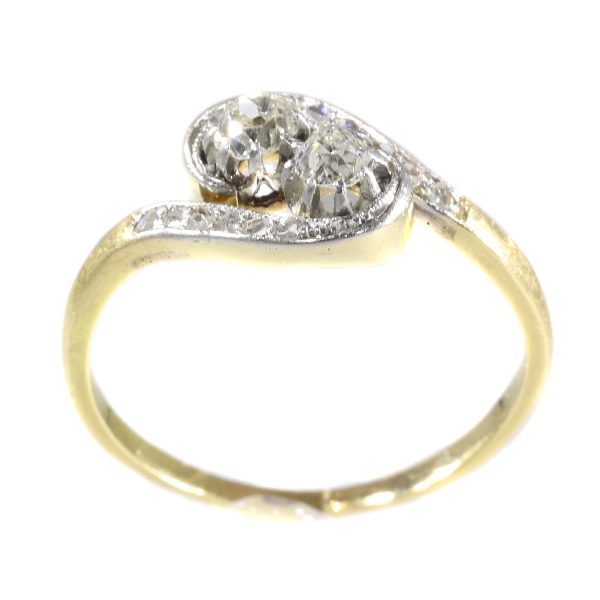 Romantic Antique Belle Epoque Diamond Toi et Moi Ring