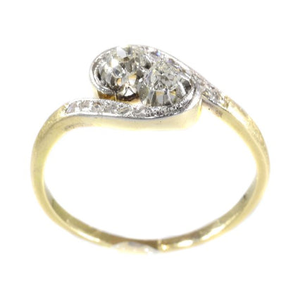 Romantic Antique Belle Epoque Diamond Toi et Moi Ring