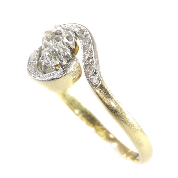 Romantic Antique Belle Epoque Diamond Toi et Moi Ring