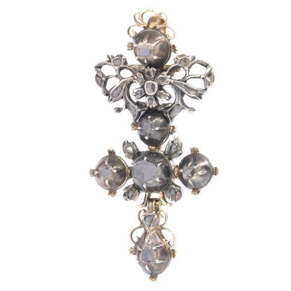 Antique 18th Century Baroque Diamond Cross Pendant