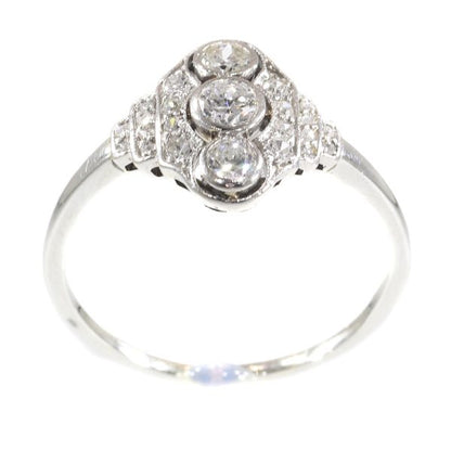 Vintage Art Deco Three Stone Diamond Engagement Ring