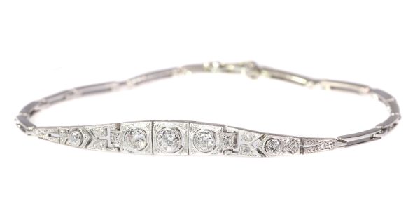 Antique Art Deco 18ct White Gold Diamond Bracelet