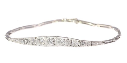 Antique Art Deco 18ct White Gold Diamond Bracelet