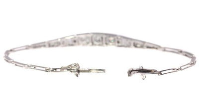 Antique Art Deco 18ct White Gold Diamond Bracelet